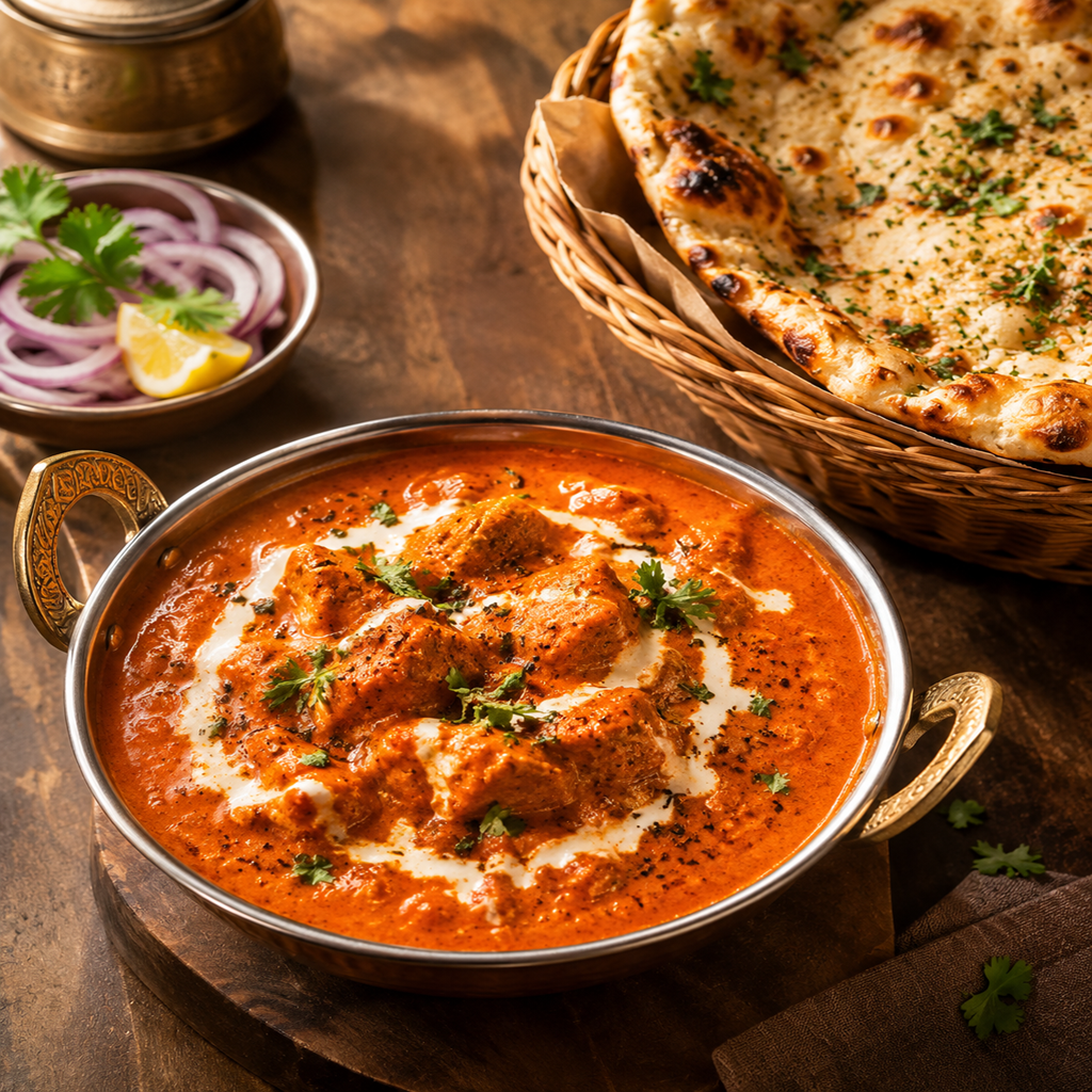 Naan with Chicken Curry
